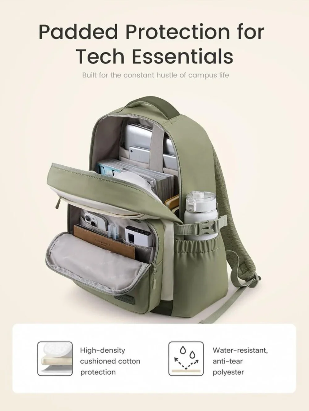 Stylish Laptop Backpack for Women & Teens - Perfect for Teachers, with Tumbler